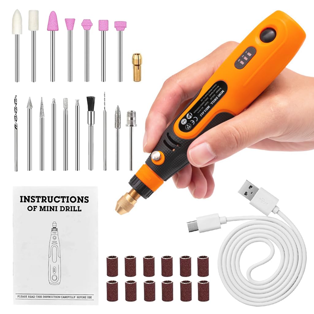 Verilux Cordless Drill Machine, 32pcs Mini Kit, USB Rechargeable 3 Speed Small Drill for Craft, Engraving/Polishing/Grinding/Cleaning, 3.6V Verilux Cordless Drill Machine, 32pcs Mini Kit, USB Rechargeable 3 Speed Small Drill for Craft, Engraving/Polishing/Grinding/Cleaning, 3.6V